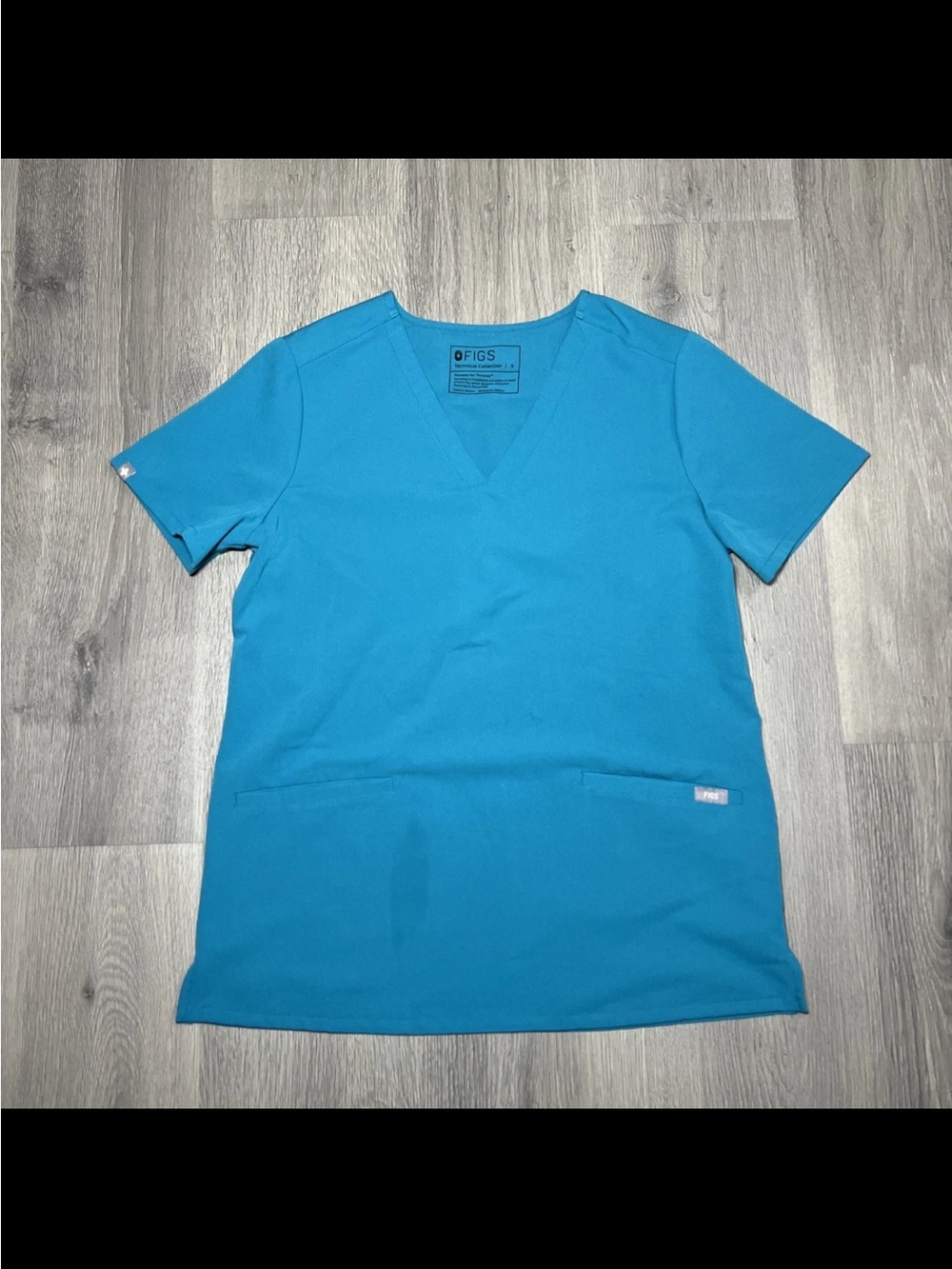 Figs Bright Teal V-Neck Medical Scrub Top